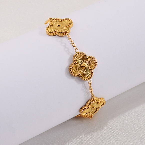 24K Gold Floral Bracelet*Vintage Jewelry - Picture 4 of 6